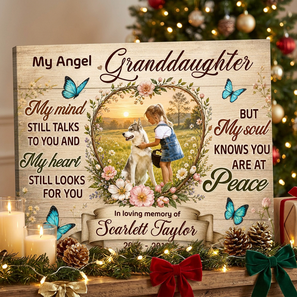Personalized Loss of Granddaughter Memorial Canvas Wall Art Sympathy Gift - Image 6