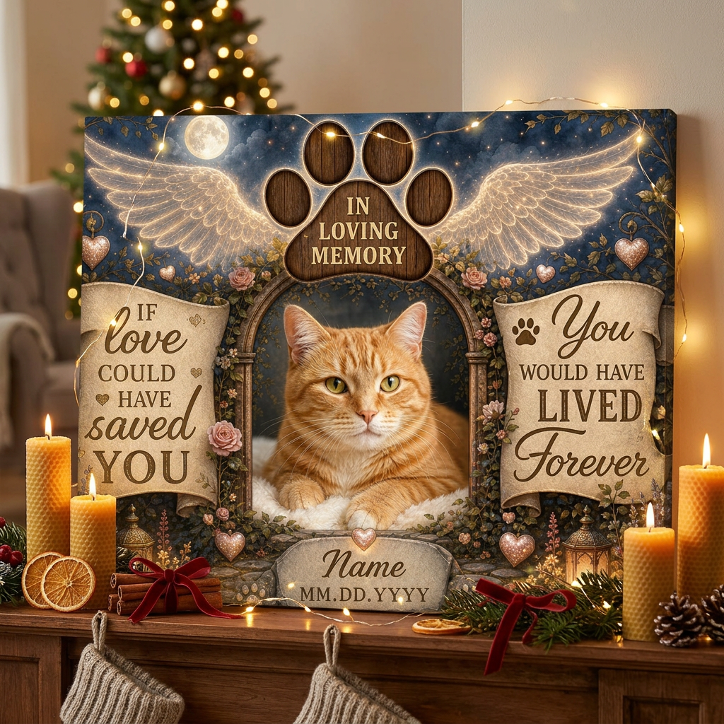 Personalized Cat Memorial Wall Canvas Custom Photo Pet Loss Sympathy Remembrance Gift - Image 6