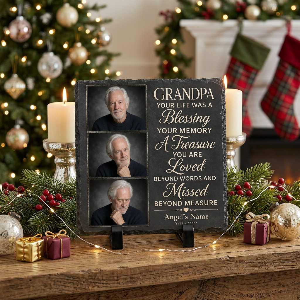 Personalized Grandpa Memorial Photo Slate Stone – In Loving Memory Sympathy Gift - Image 6 | VNMGSREPR1-6IN-EHIEU_AI_0427 VNMGSREPR1-8IN-EHIEU_AI_0427