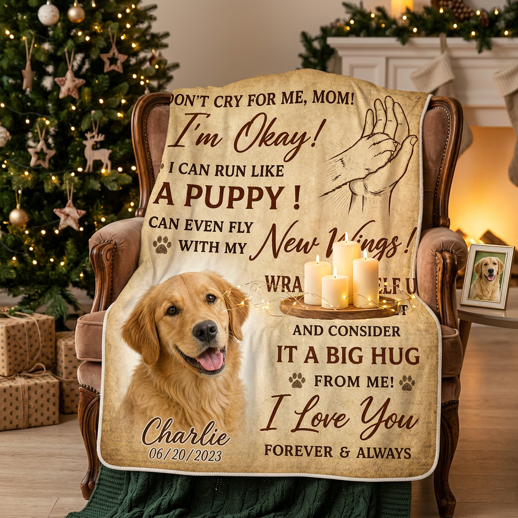 Personalized Pet Memorial Blanket - Custom Dog Photo Fleece Throw, Pet Loss Sympathy Gift - Image 6