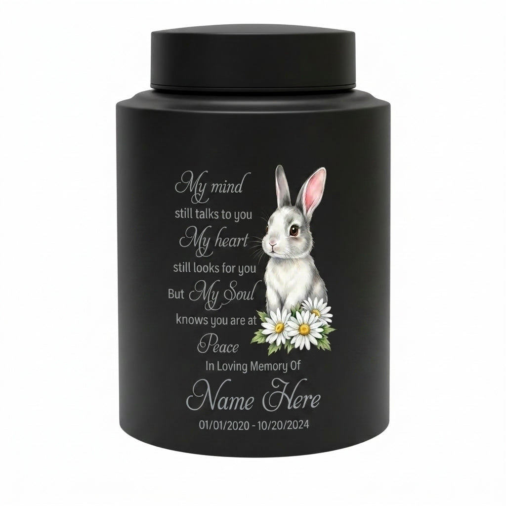 Personalized Baby Loss Rabbit Angel Wings Stainless Steel Cremation Urn for Human Ashes, Infant Child Boy Girl Miscarriage Remembrance, Memorial Keepsake Urn, Memorial Gift, In Loving Memory - Image 11