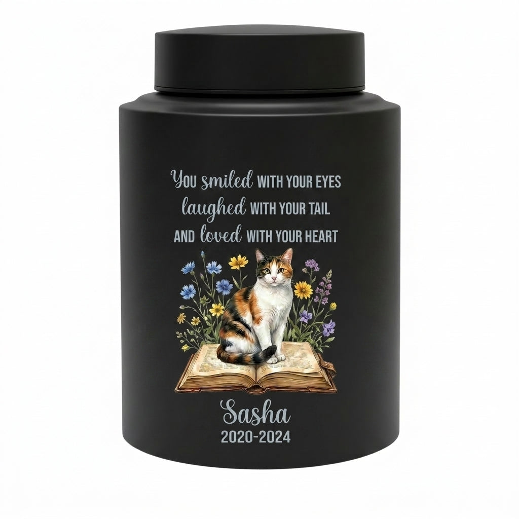 Personalized Pet Dog Cat Loss Stainless Steel Decorative Urn for Ashes Smiled With Your Eyes Quote Large Small Bereavement Memorial Keepsake Urn, Memorial Gift, In Loving Memory - Image 11