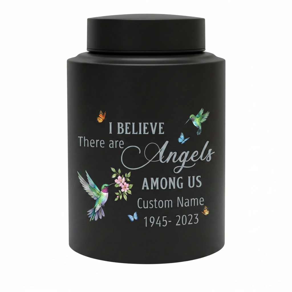 Personalized Hummingbird Angels Among Us Stainless Steel Cremation Urn for Human Ashes, Sympathy Bereavement Keepsake for Loss of Loved One, Memorial Keepsake Urn, Memorial Gift, In Loving Memory - Image 11