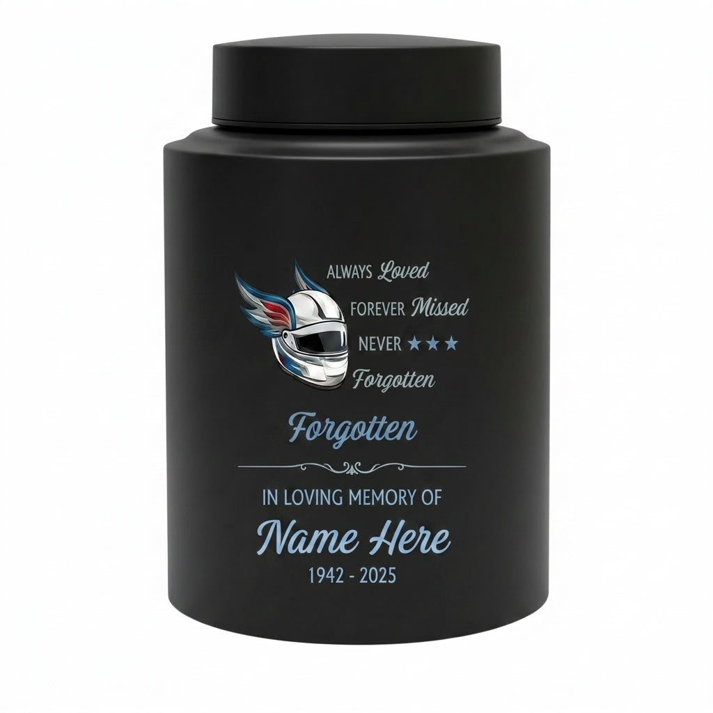 Personalized Racing Victory Stainless Steel Cremation Urn for Human Ashes Motorsports Fan Remembrance Bereavement Tribute 5.9x3.9 7.5x5.1 Memorial Keepsake Urn, Memorial Gift, In Loving Memory - Image 11