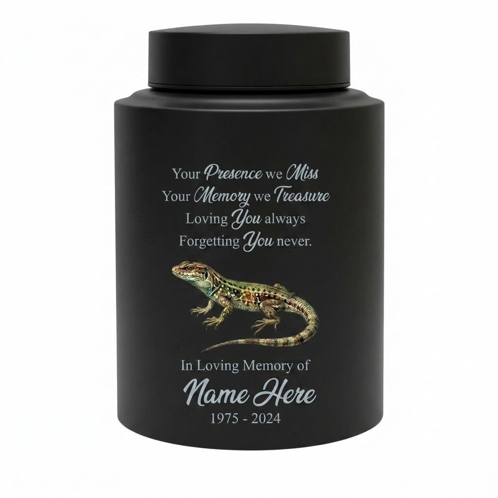 Personalized Iguana Lizard Gecko UV Printed Stainless Steel Remembrance Ash Urn for Adult Child Pet Reptile Lover Silver Black Gold Memorial Keepsake Urn, Memorial Gift, In Loving Memory - Image 11