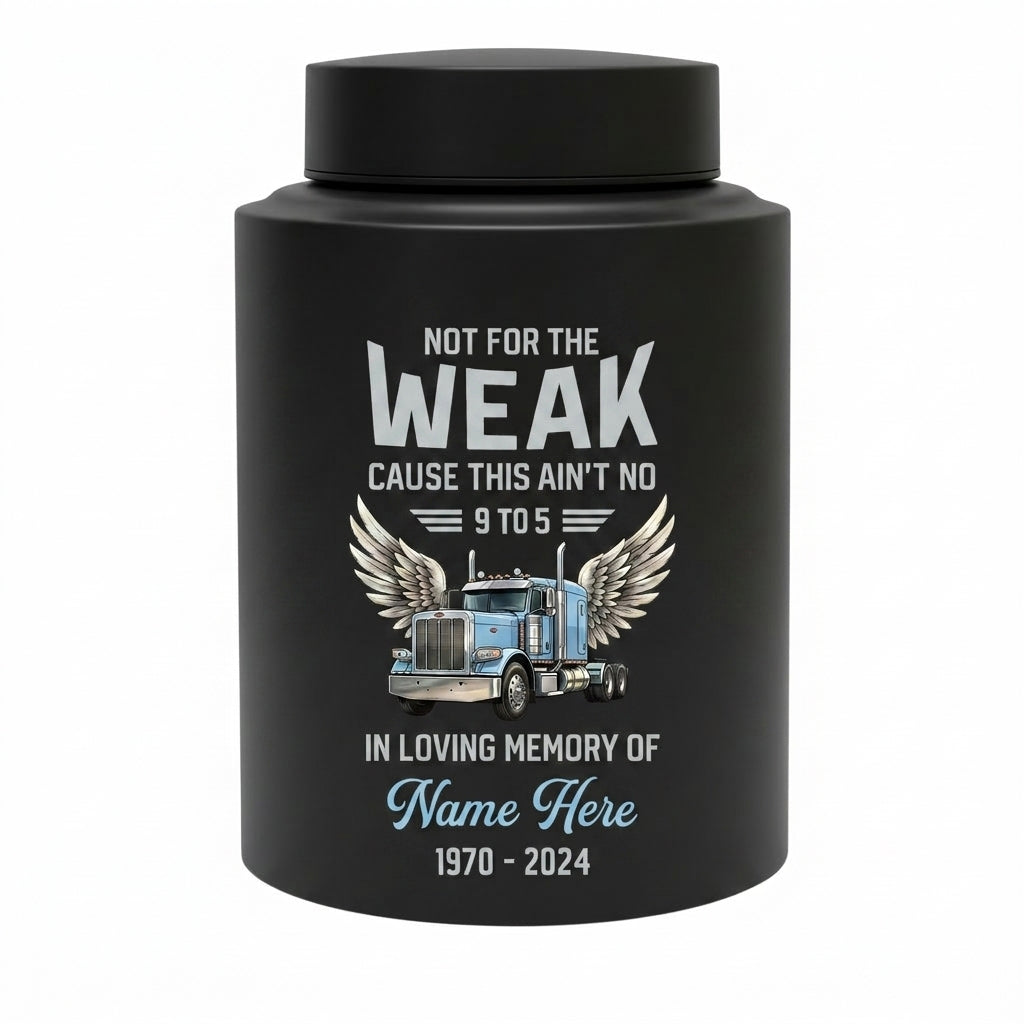 Personalized Semi Truck Angel Wings UV Printed Stainless Steel Cremation Urn for Adult Male Dad Trucker Funeral Tribute Large Size Memorial Keepsake Urn, Memorial Gift, In Loving Memory - Image 11