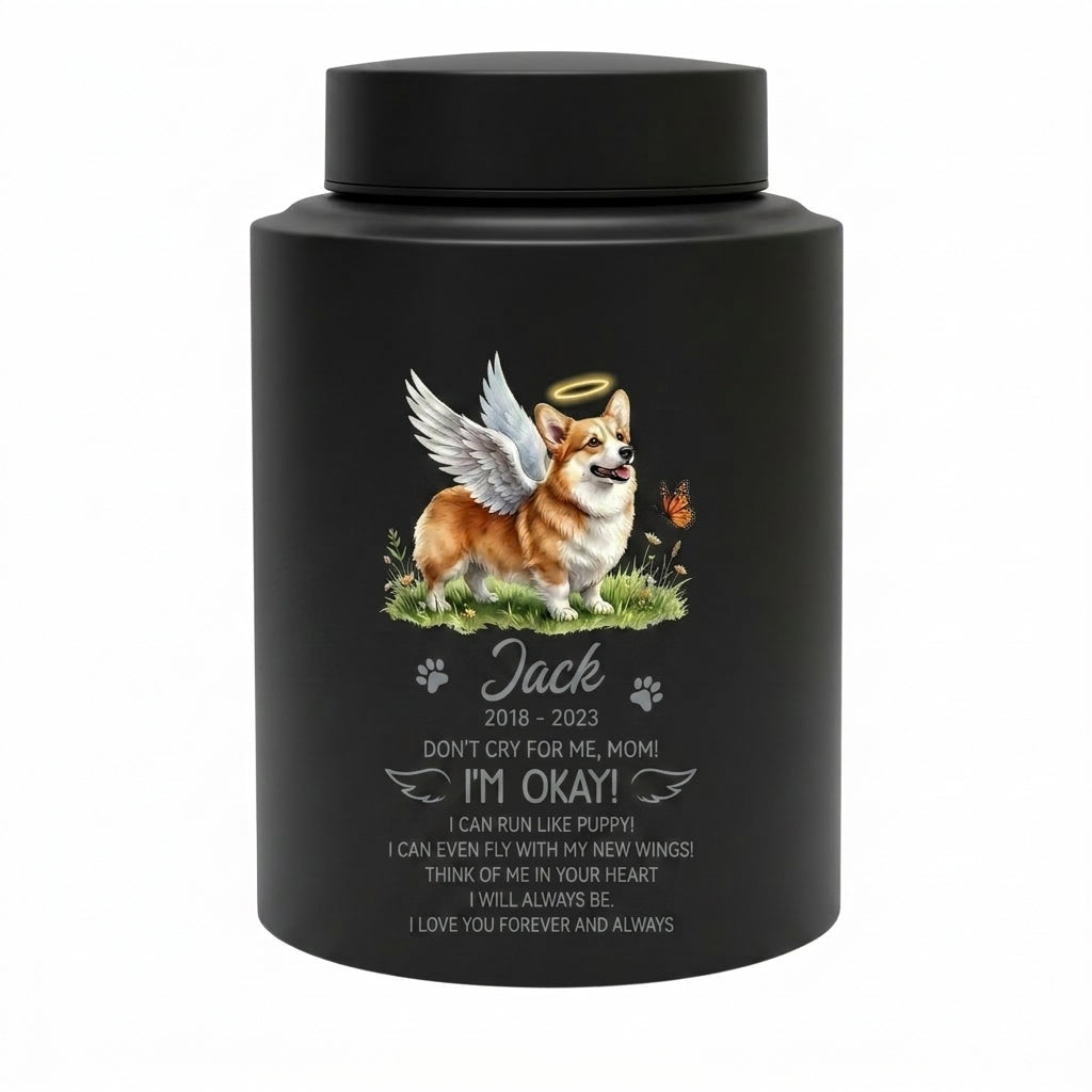 Personalized Winged Dog Silhouette Stainless Steel Pet Memorial Urn for Mom Loss of Dog Sympathy Bereavement Gift Large Capacity Decorative Memorial Keepsake Urn, Memorial Gift, In Loving Memory - Image 11