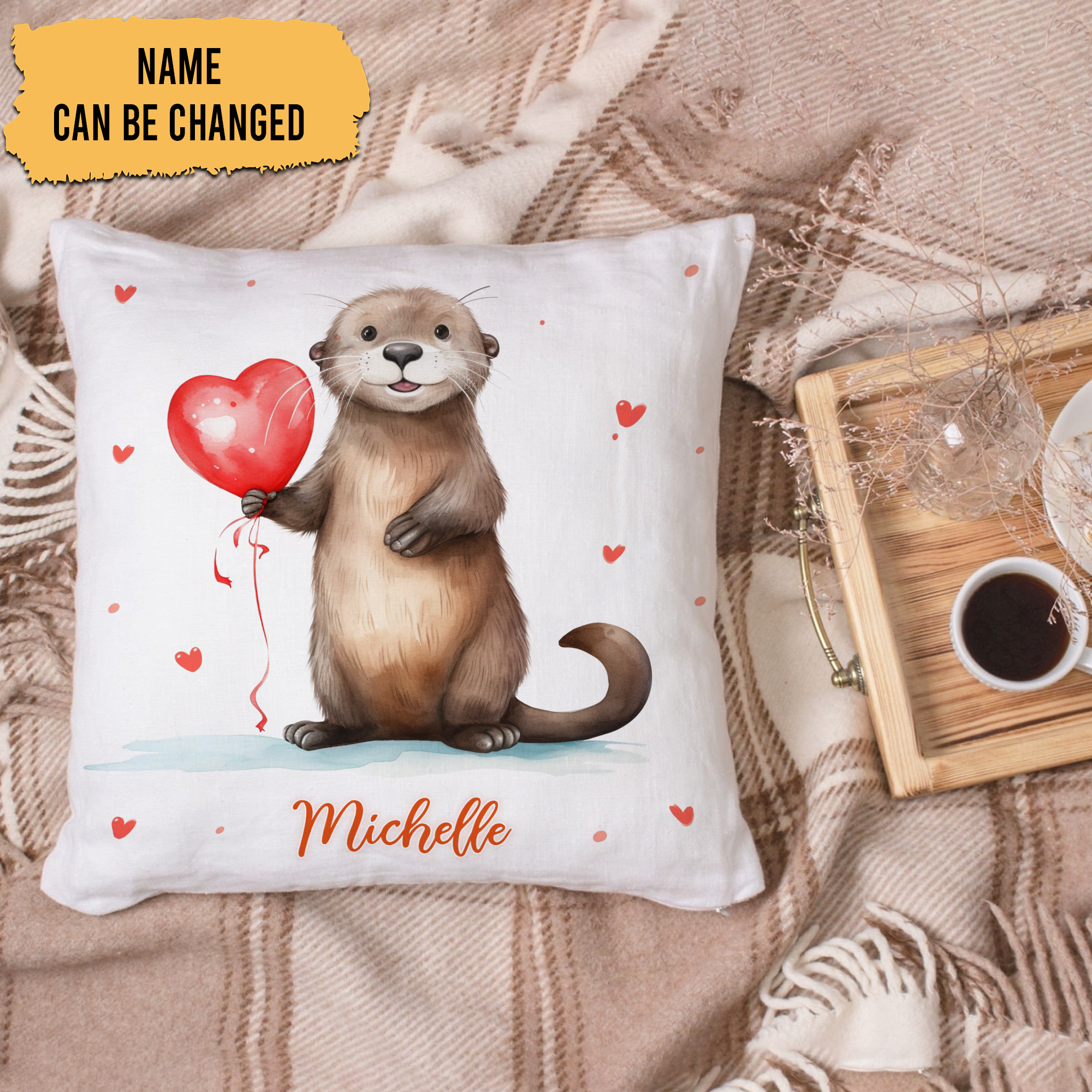 Sloth Valentine Pattern - Personalized Pillow(Insert Included)
