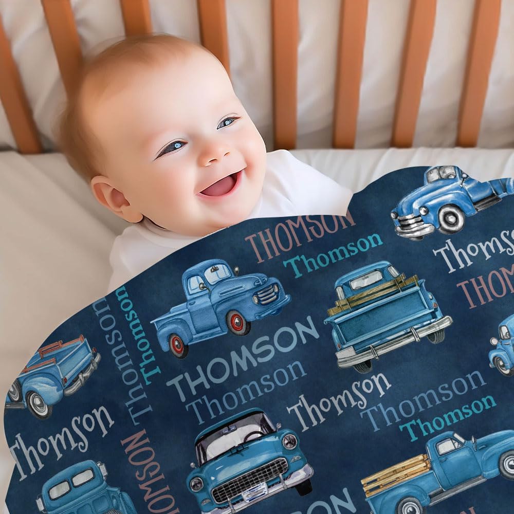 Car Pattern Baby Blanket - Personalized Blanket