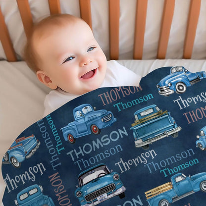 Car Pattern Baby Blanket - Personalized Blanket