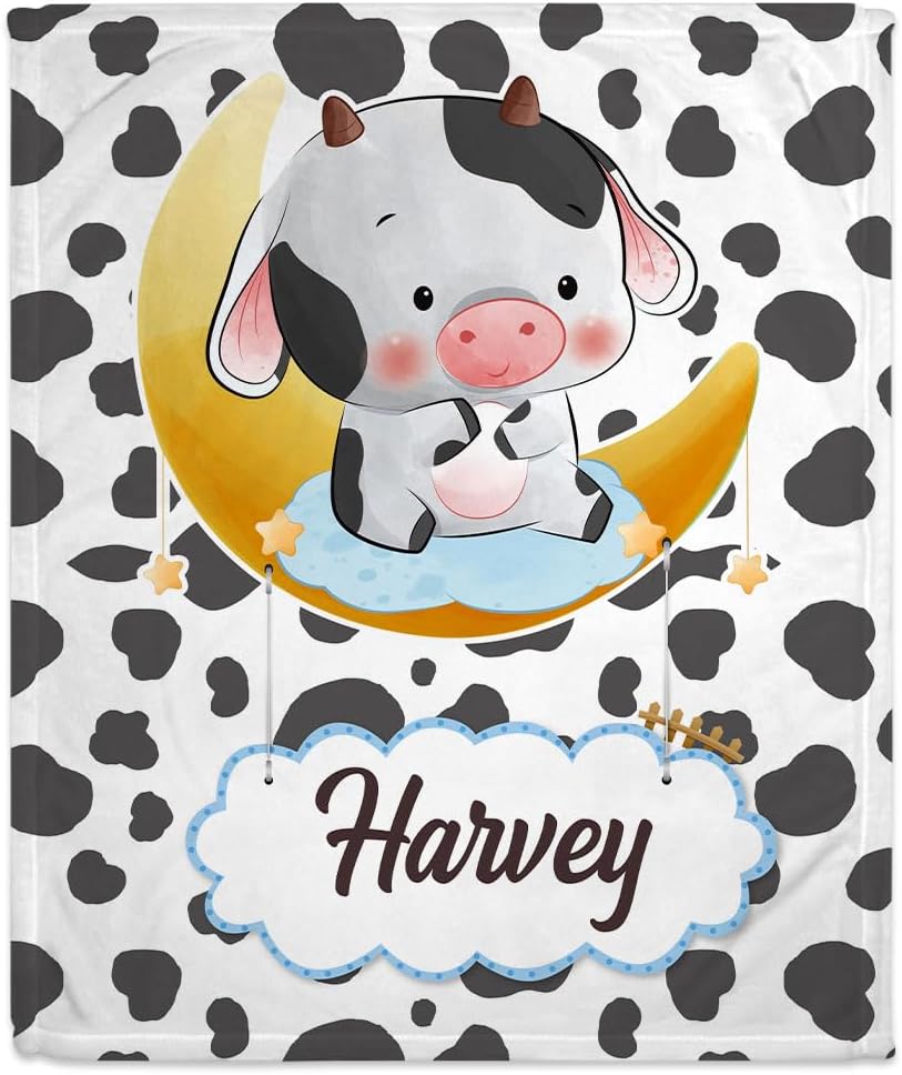 Cow Print Baby Blanket - Personalized Blanket