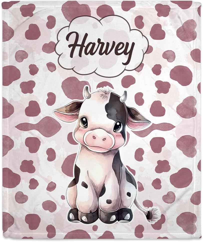 Cow Baby Blanket - Personalized Blanket