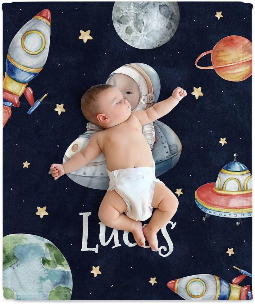 Astronaut Baby Blanket - Personalized Photo Blanket