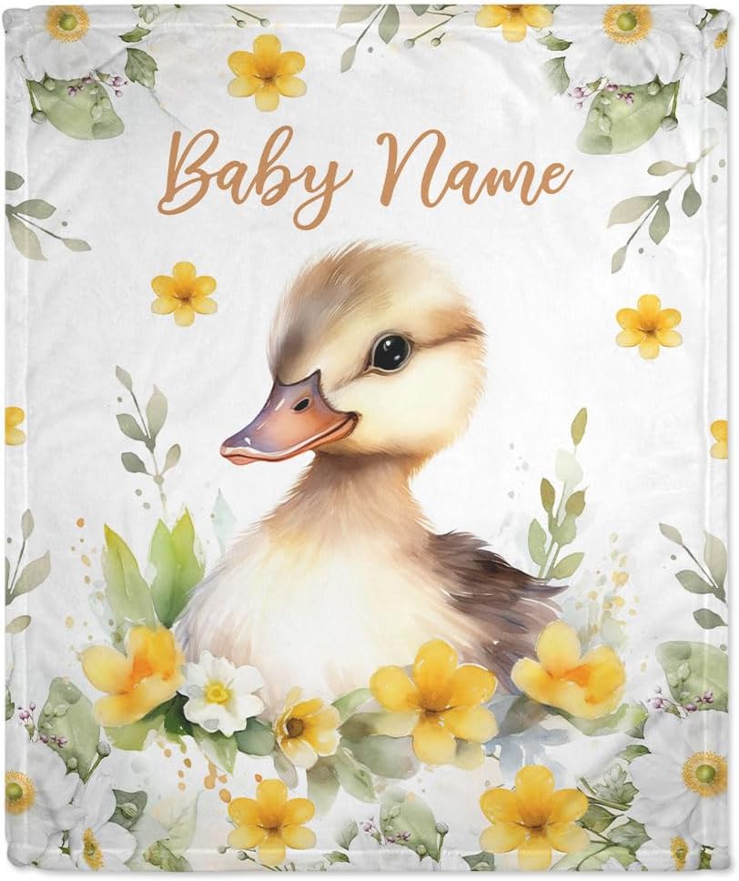 Cute Duck Baby Blanket - Personalized Blanket