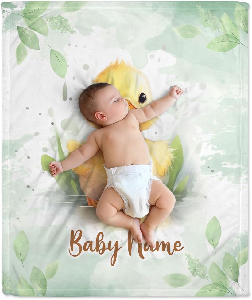 Cute Duck Baby Blanket - Personalized Blanket