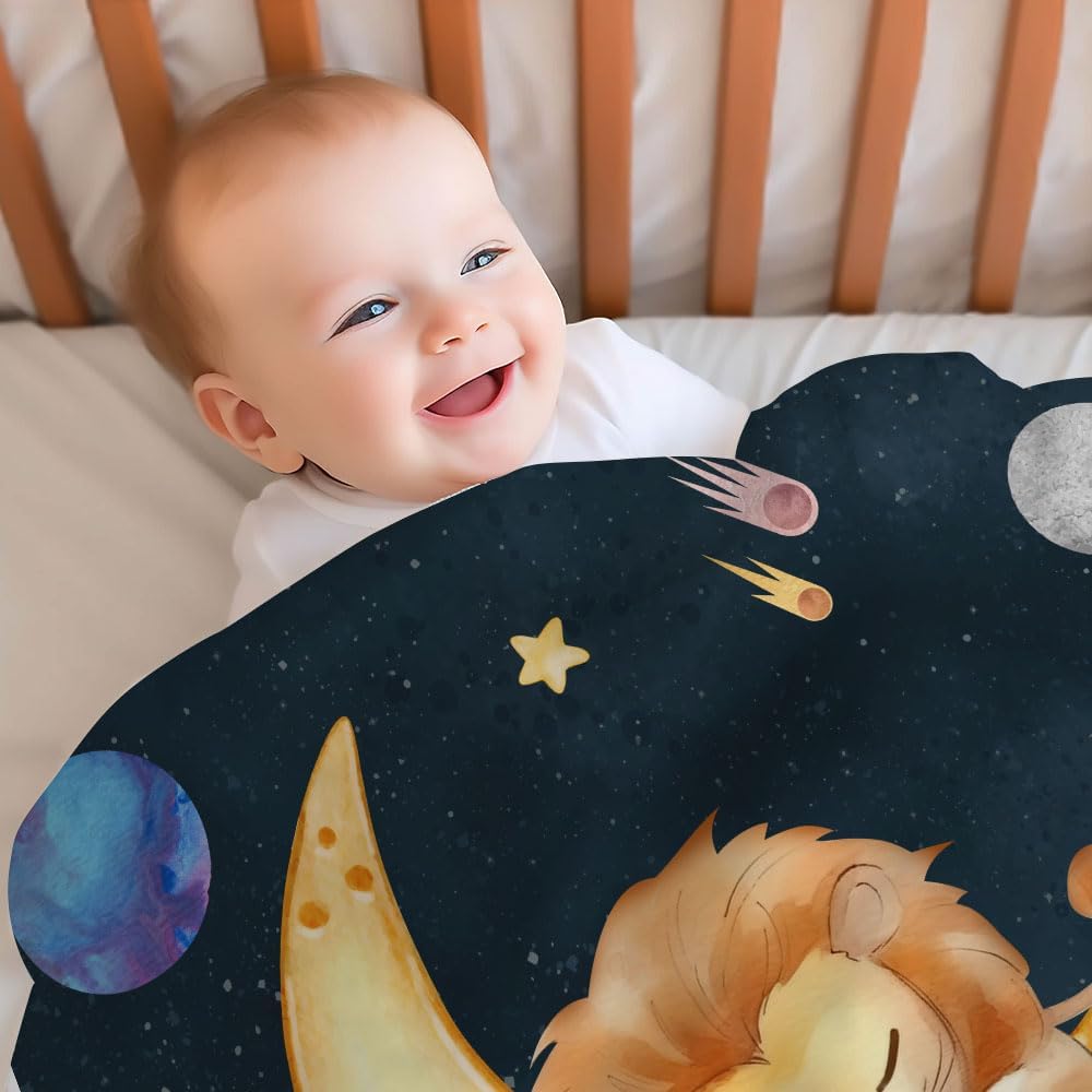 Night Lion Baby Blanket - Personalized Blanket
