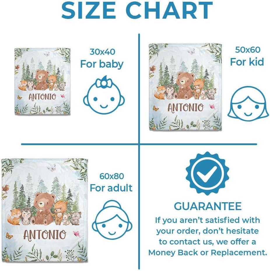 Animal Woodland Baby Blanket - Personalized Blanket