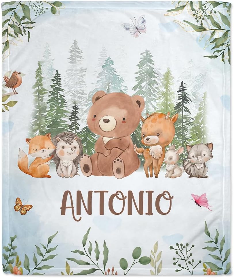 Animal Woodland Baby Blanket - Personalized Blanket