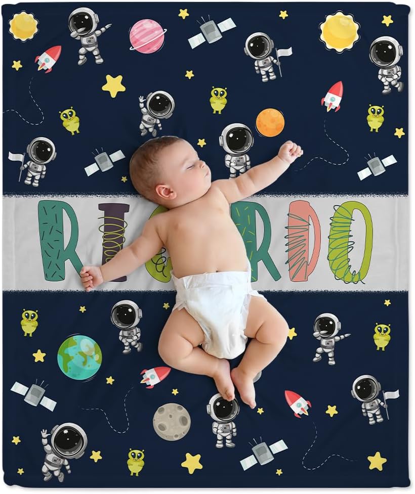 Astronaut Universe Baby Blanket - Personalized Blanket