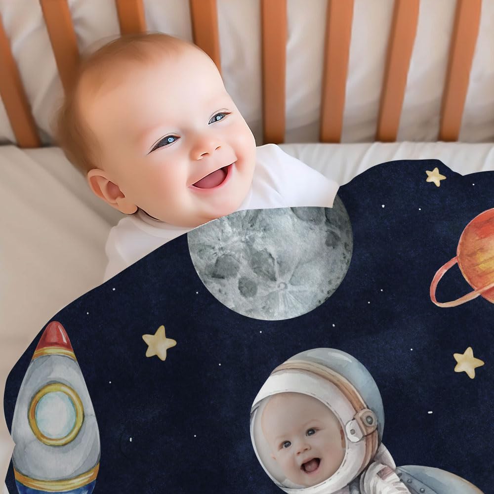 Astronaut Baby Blanket - Personalized Photo Blanket