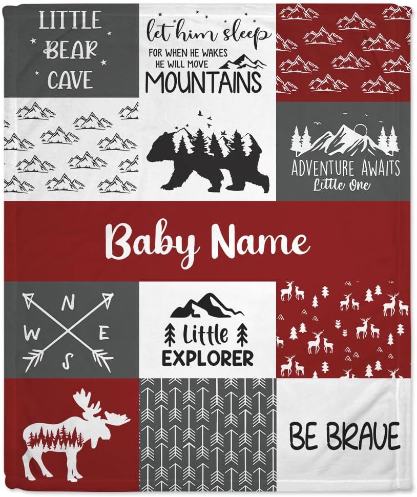 Woodland Animal Baby Blanket - Personalized Blanket