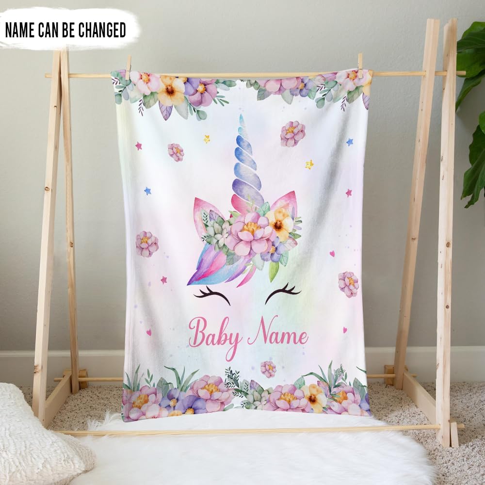 Unicorn Baby Blanket - Personalized Blanket