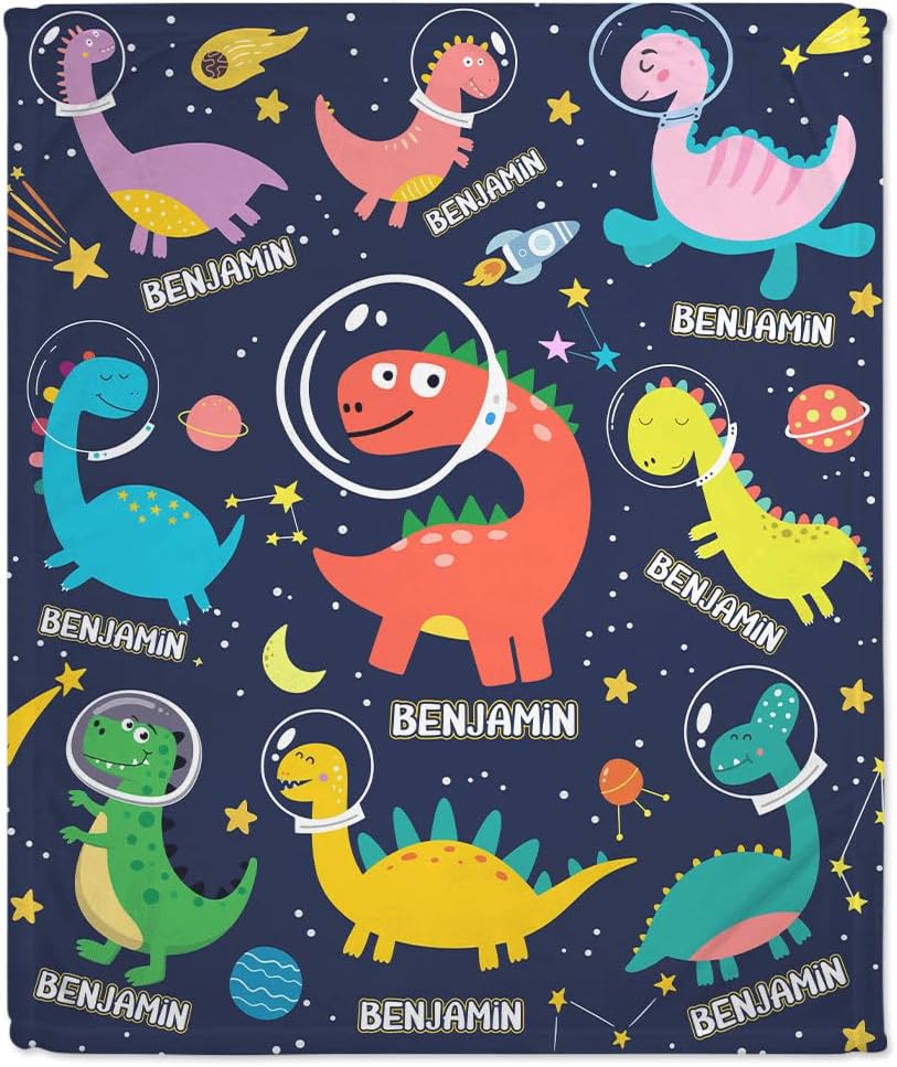 Universe Dinosaur Baby Blanket - Personalized Blanket