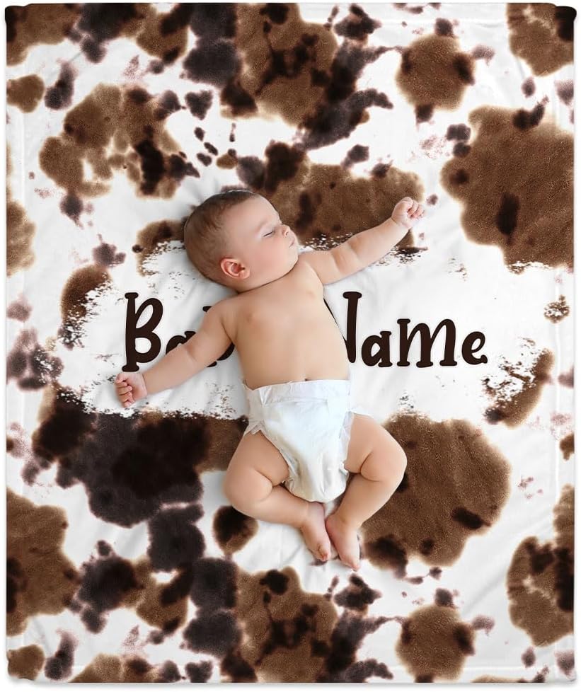 Cow Pattern Baby Blanket - Personalized Blanket