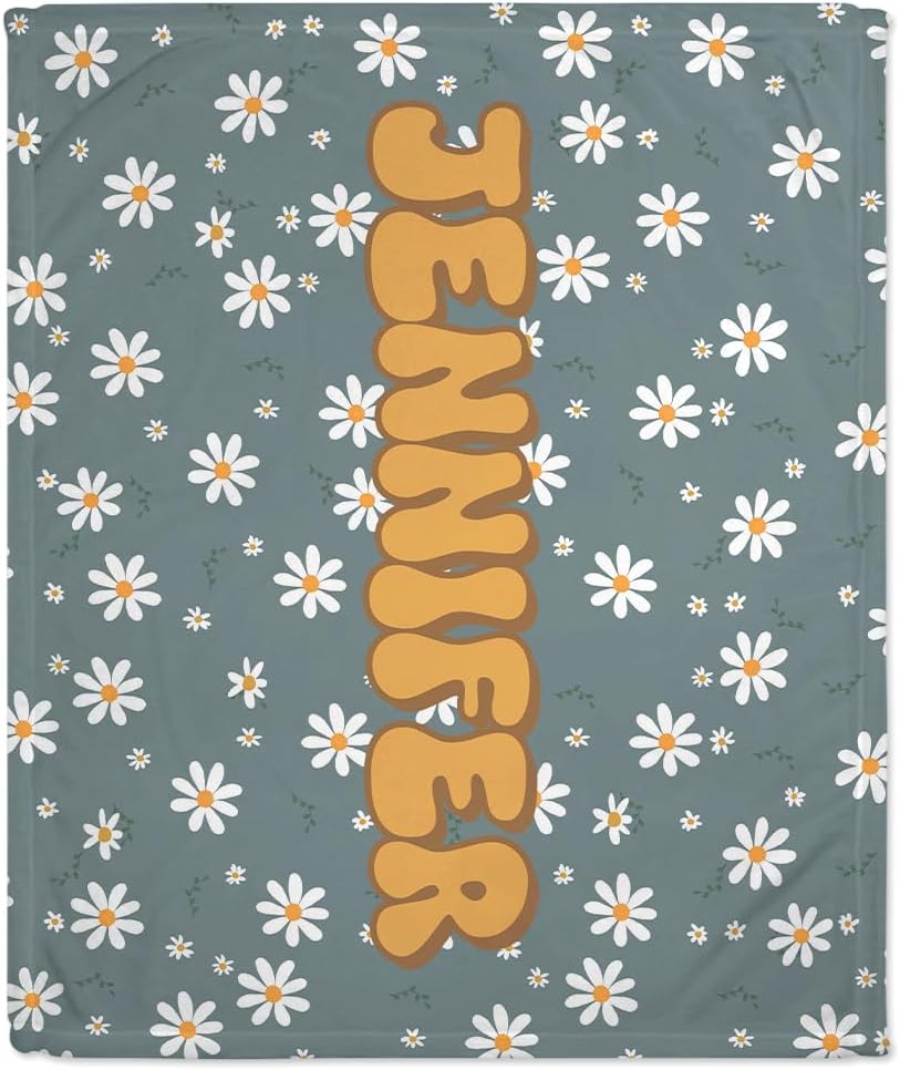 Flower Pattern Baby Blanket - Personalized Blanket