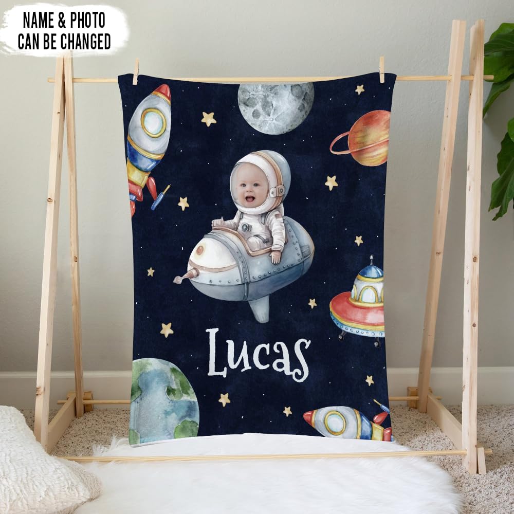 Astronaut Baby Blanket - Personalized Photo Blanket