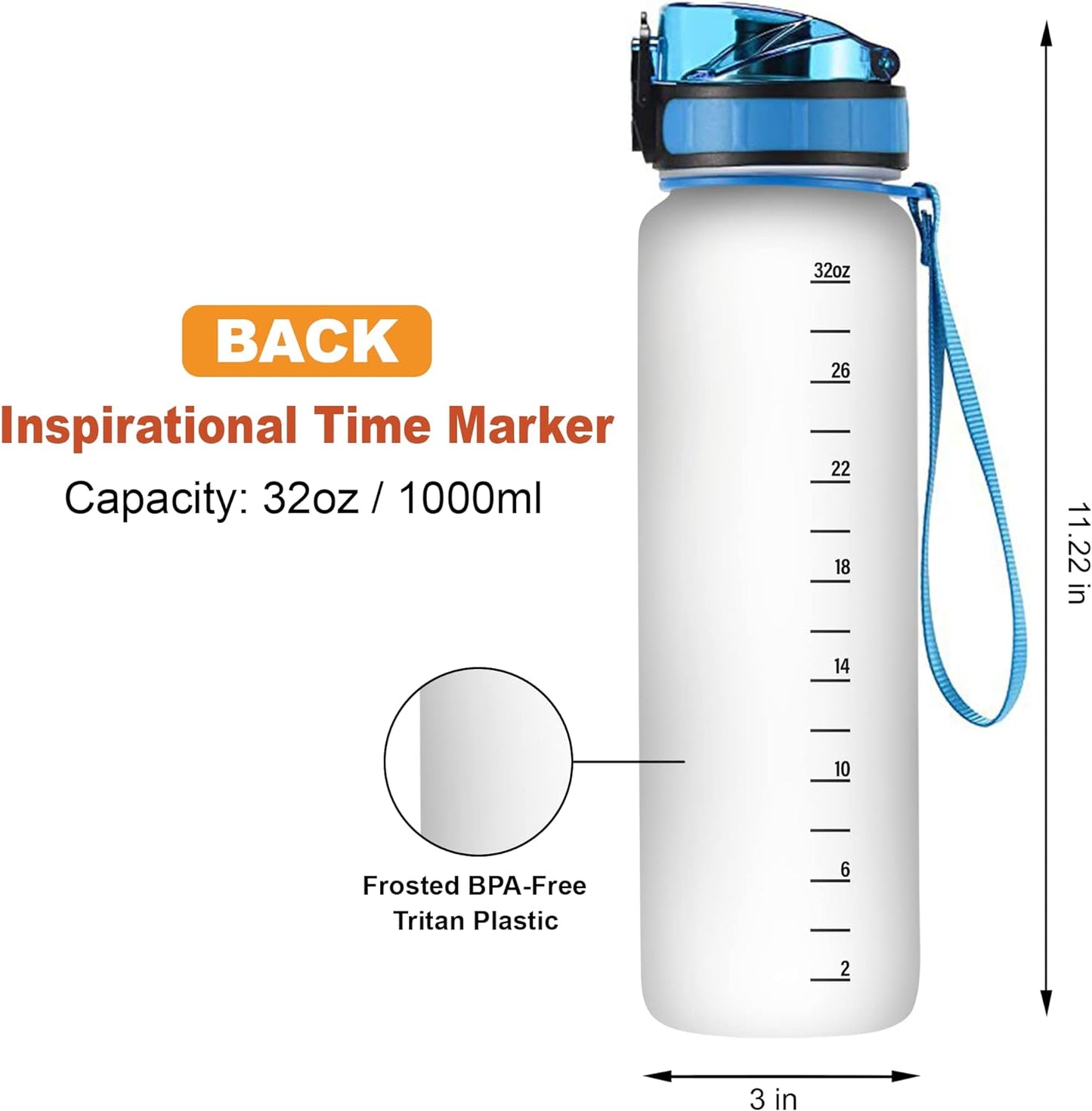 Just a Girl Who Loves Foxes Water Bottle Tracker 32oz – Personalized Motivational Bottle with Time Marker – Cute Gift for Animal Lovers