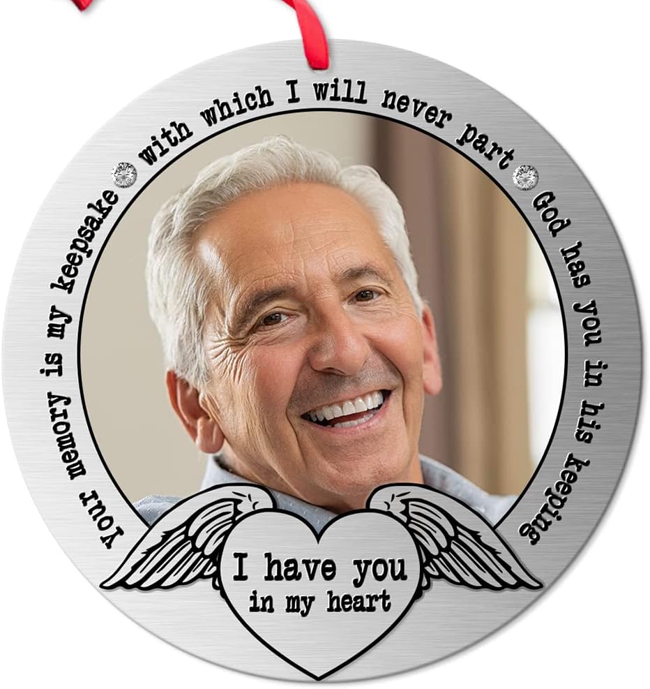 Your Memory Is My Keepsake Personalized Ceramic Christmas Ornament – Custom Photo Memorial Holiday Decoration