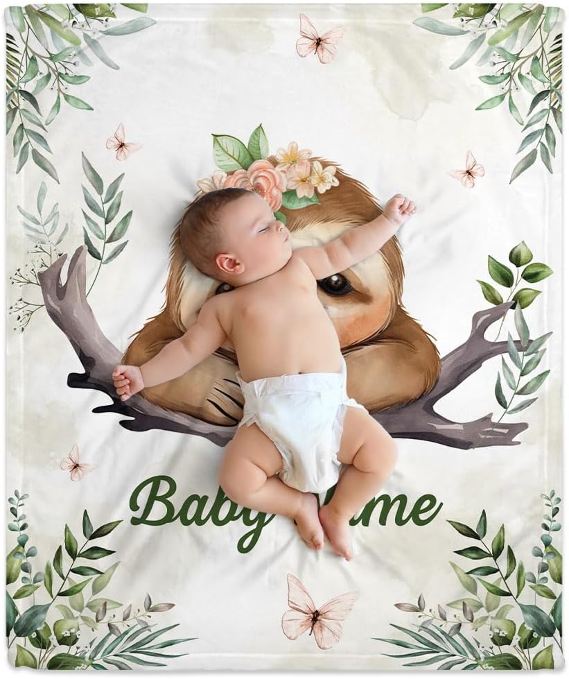 Sloth Baby Blanket - Personalized Blanket