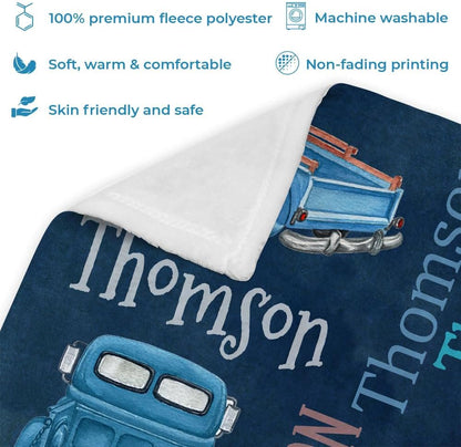 Car Pattern Baby Blanket - Personalized Blanket