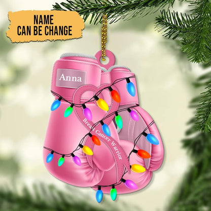 Pink Boxing Gloves - Personalized Acrylic Ornament