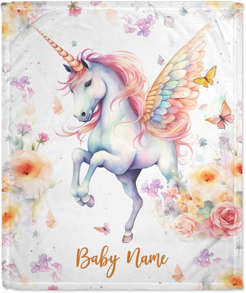 Unicorn Baby Blanket - Personalized Blanket