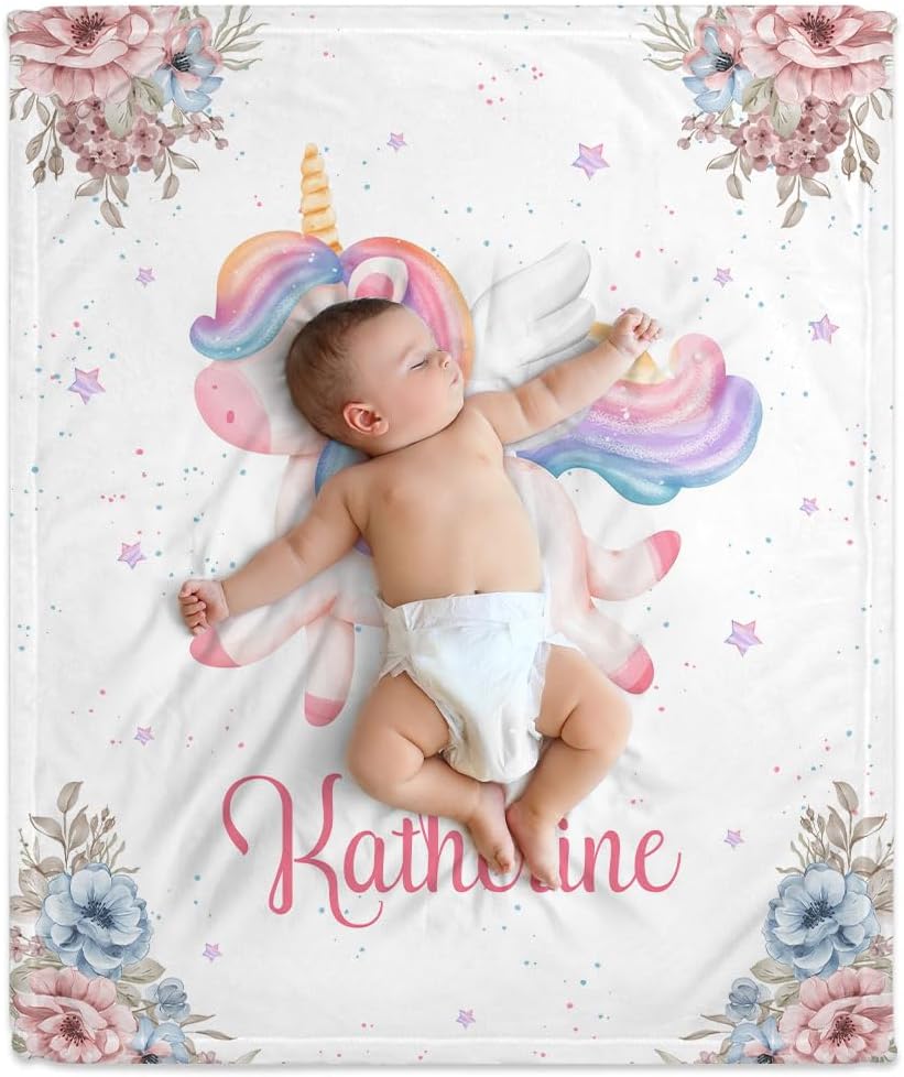 Unicorn Baby Blanket - Personalized Blanket