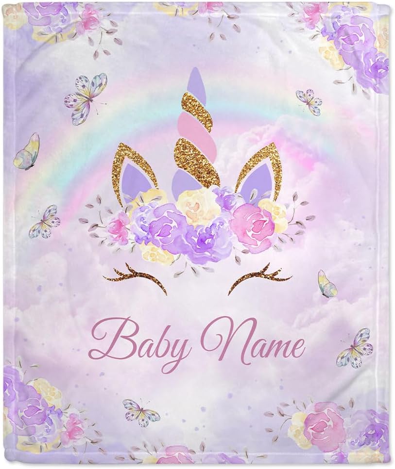 Unicorn Baby Blanket - Personalized Blanket