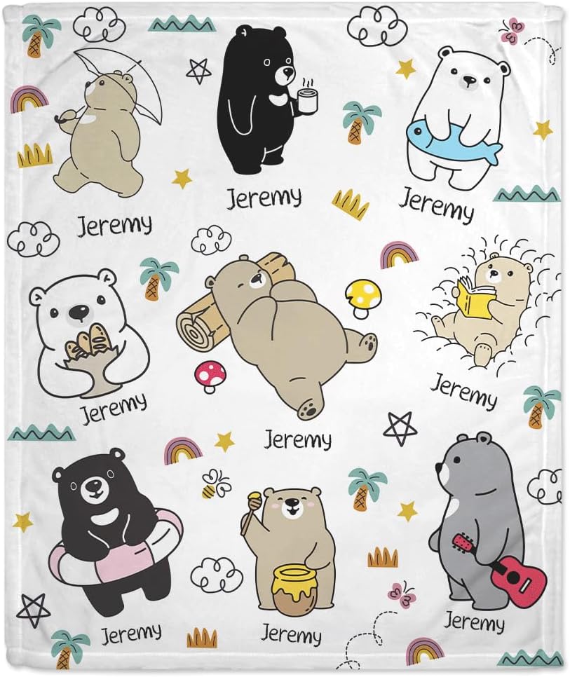 Bear Baby Blanket - Personalized Blanket