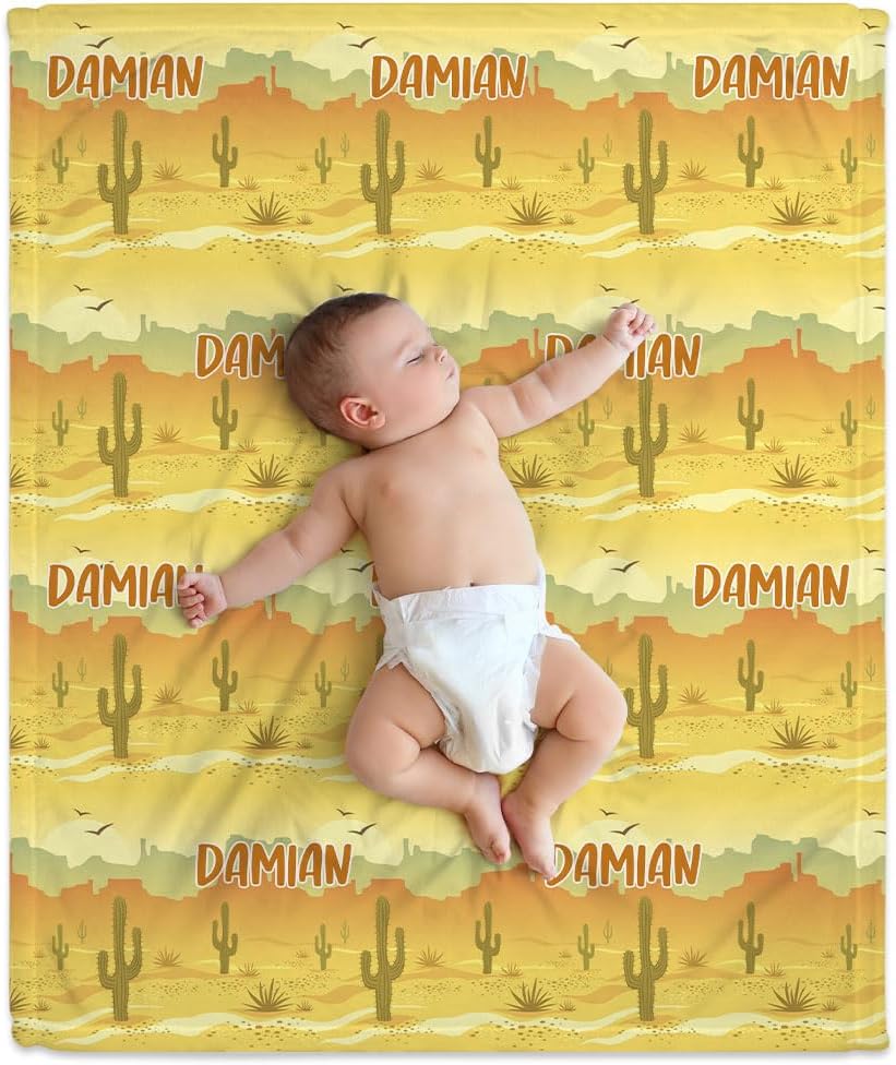 Wild West Cowboy Baby Blanket - Personalized Blanket