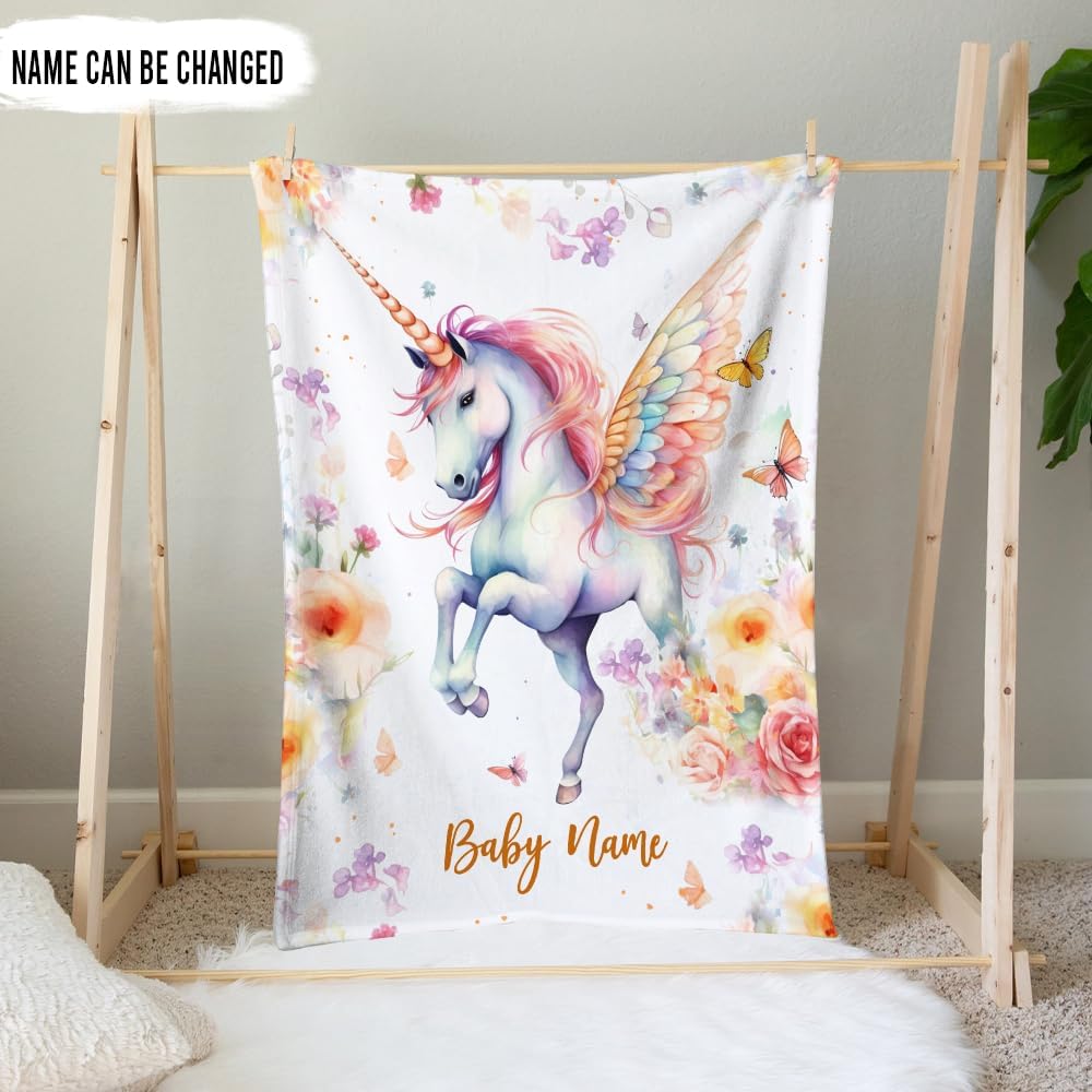 Unicorn Baby Blanket - Personalized Blanket