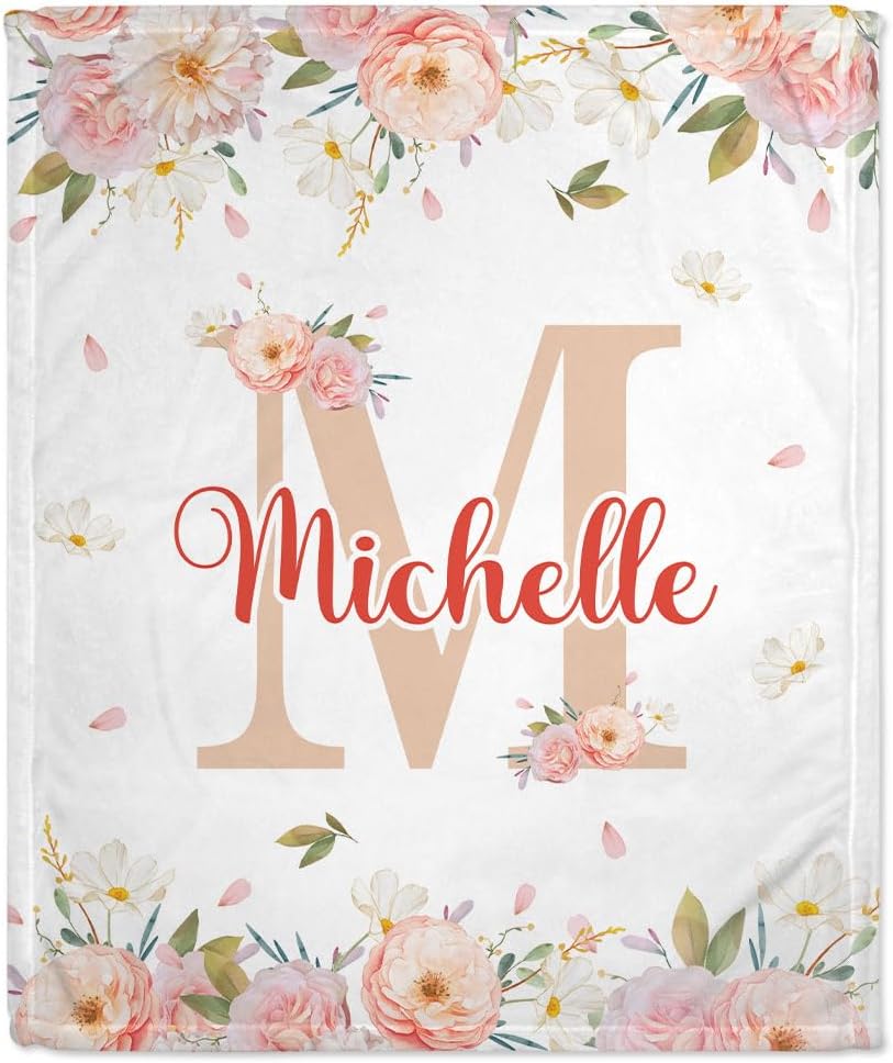 Swaddle Floral Baby Blanket  - Personalized Blanket