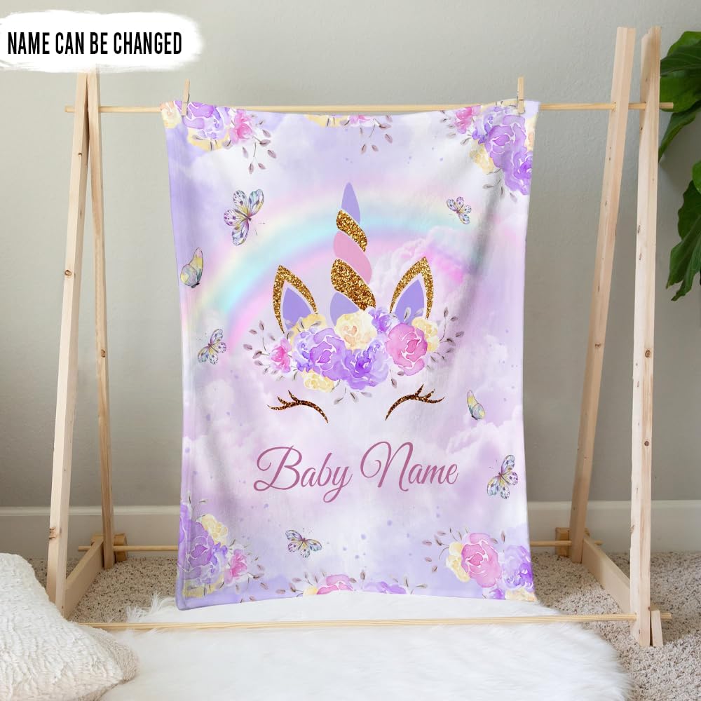 Unicorn Baby Blanket - Personalized Blanket