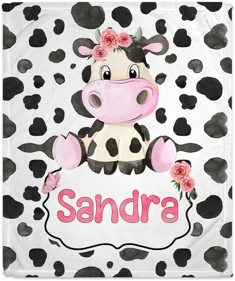 Cow Print Baby Blanket - Personalized Blanket