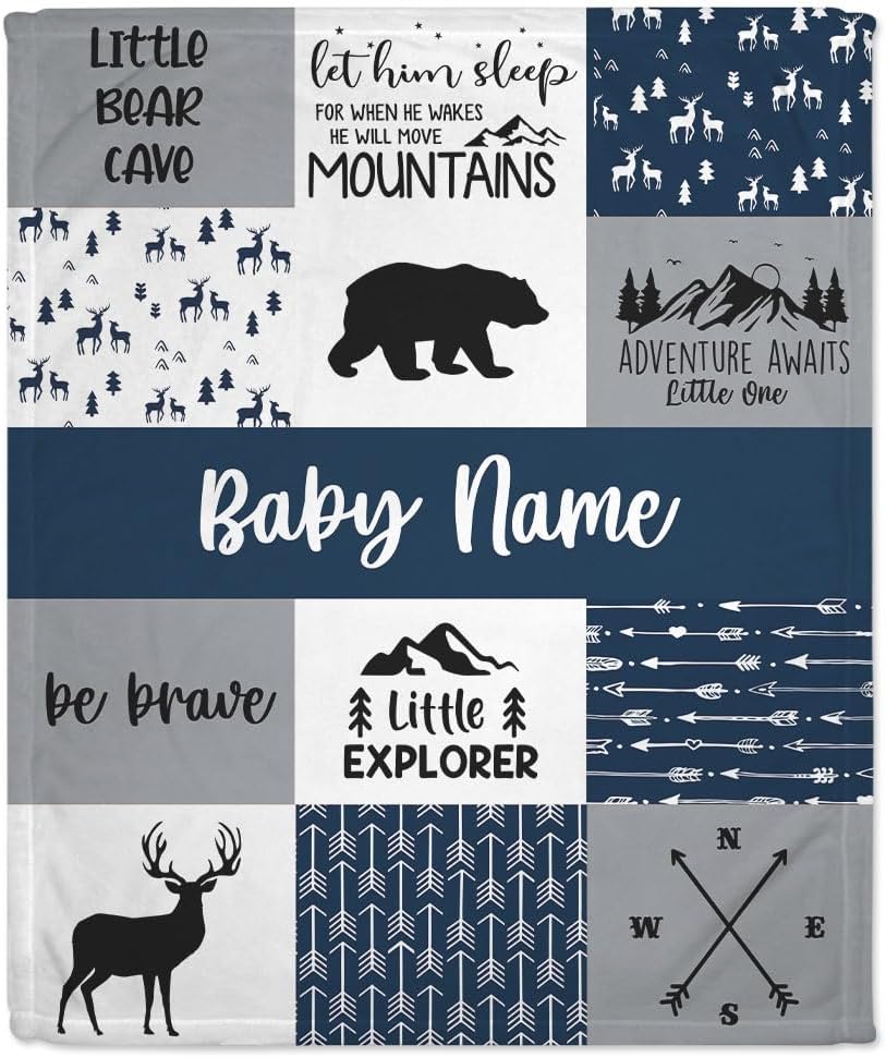 Woodland Animal Baby Blanket - Personalized Blanket