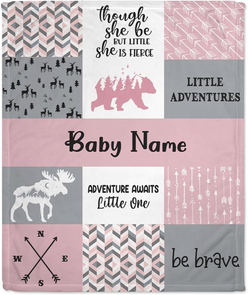 Woodland Animal Baby Blanket - Personalized Blanket