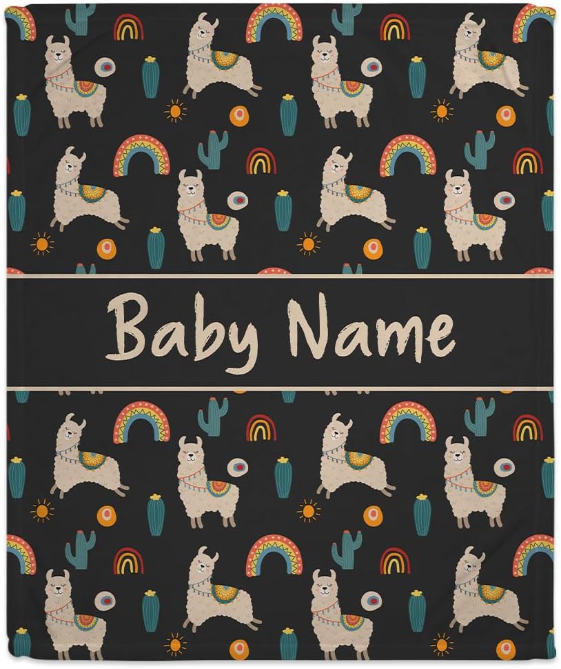 Wild West Llama Baby Blanket - Personalized Blanket