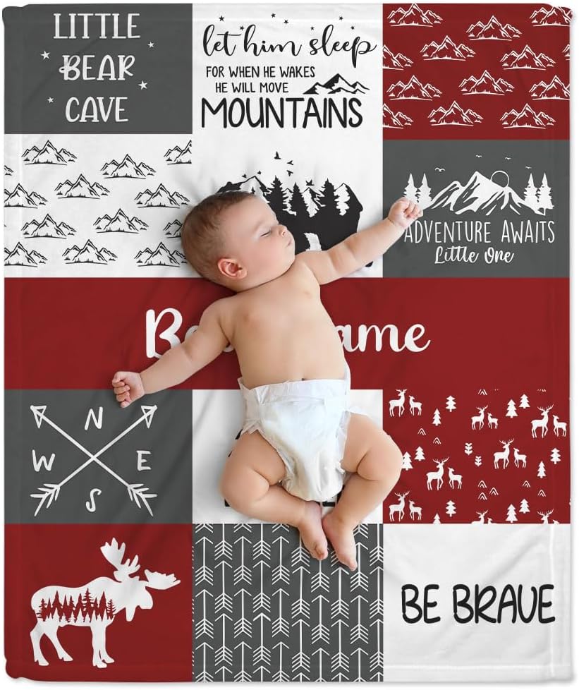 Woodland Animal Baby Blanket - Personalized Blanket