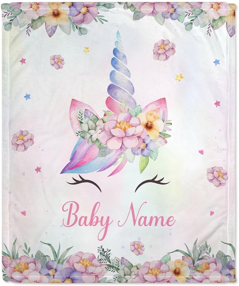 Unicorn Baby Blanket - Personalized Blanket