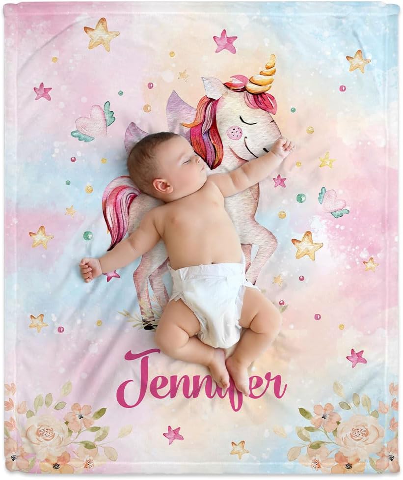 Unicorn Baby Blanket - Personalized Blanket